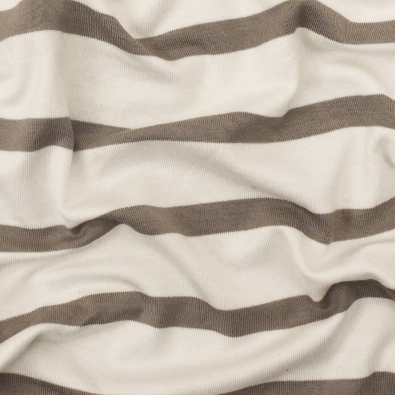 Taupe-Ivory Stripe Stretch Spandex Rayon Modal Jersey Knit Fabric By the Yard